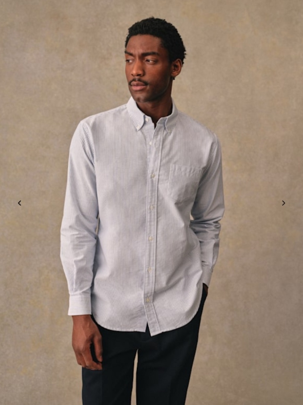 Sezane Octobre Editions Men's Oxford Charlie Shirt Blue Stripes Size L